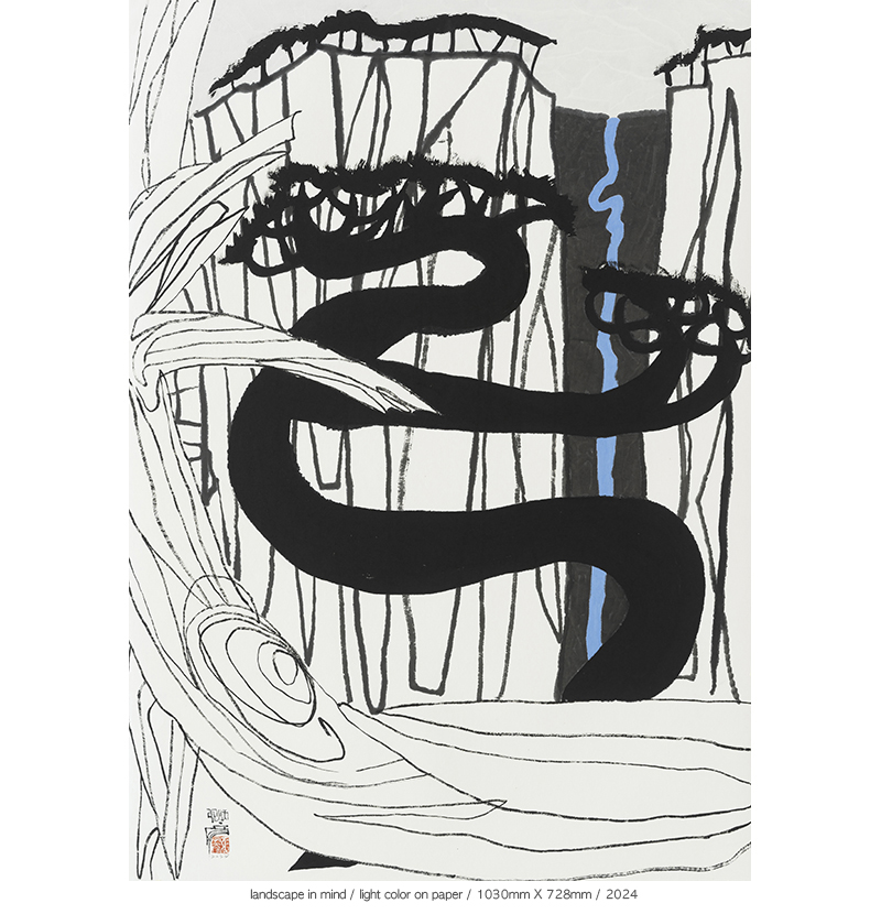 Jang Byeong Eun · Eastbrush · 张炳彥 · Landscape_in_mind · light_color_on_paper · 1030mm_x_728mm · 2024